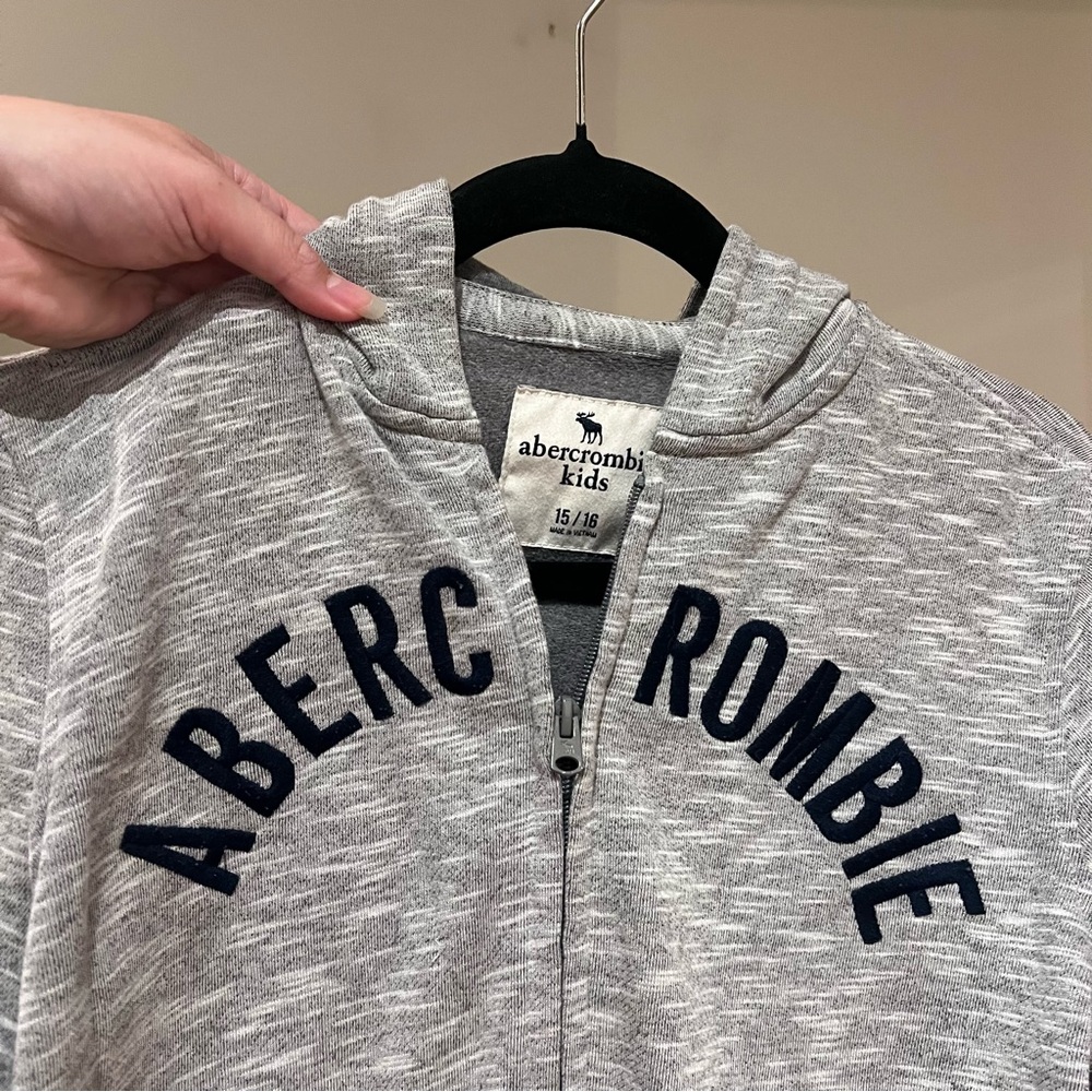 Abercrombie Kids Gray Zip Up Sweatshirt - Picture 2 of 5